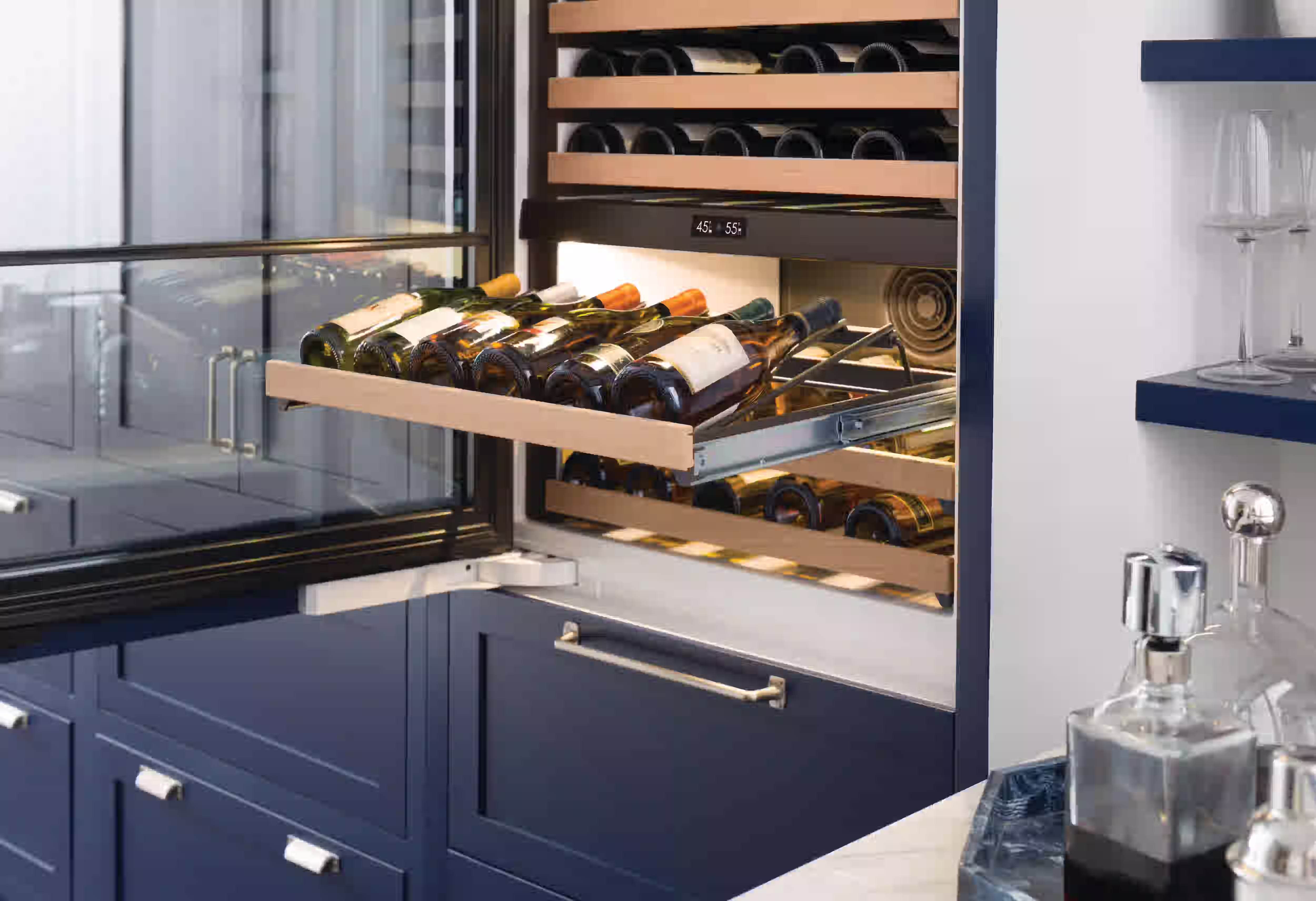 Sub-Zero wine storage unit preserving wine at optimal temperature, serviced through Sub-Zero wine cooler repair