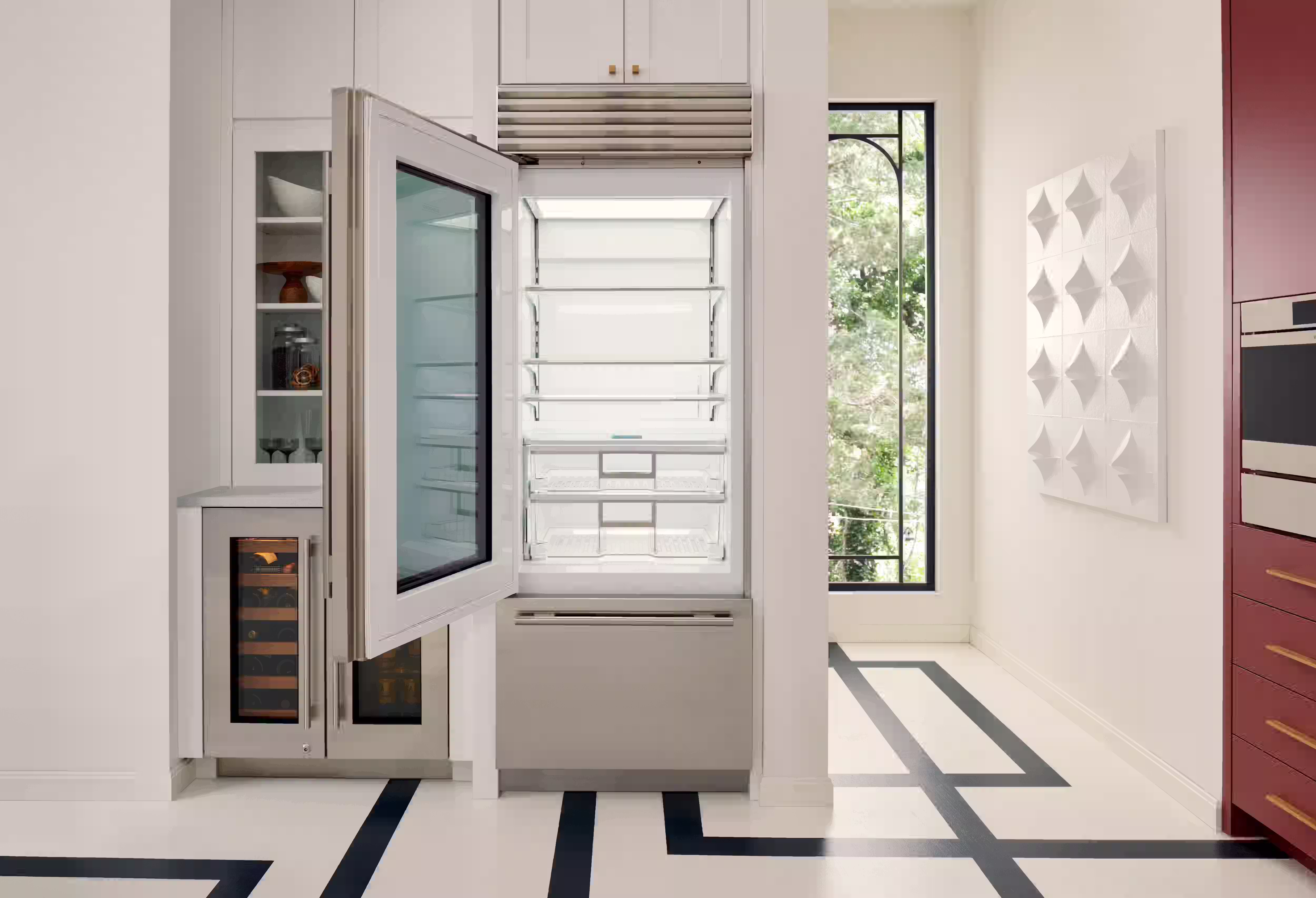 Built-in refrigerator in a modern kitchen, showcasing expert refrigerator repair services